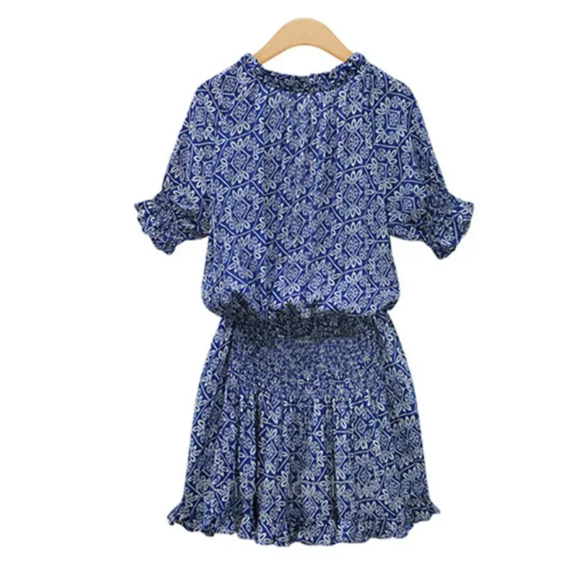 Модные летние популярные платья с рукавом и принтом женские повседневные