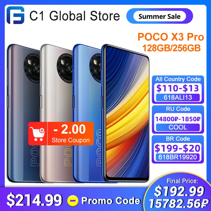 Глобальная версия POCO X3 Pro 128 ГБ/256 ГБ Snapdragon 860 смартфон 5160 мАч 33 Вт NFC 48MP Quad сзади