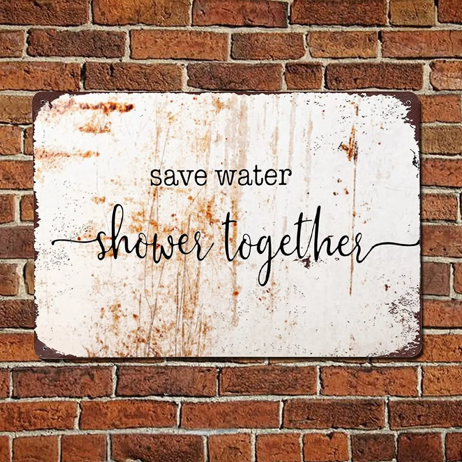 

Home Bathroom Toilet Wall Decoration Metal Tin Sign Save Water Shower Together Retro Plaque Decoration Metal Plate 8x12 Inches