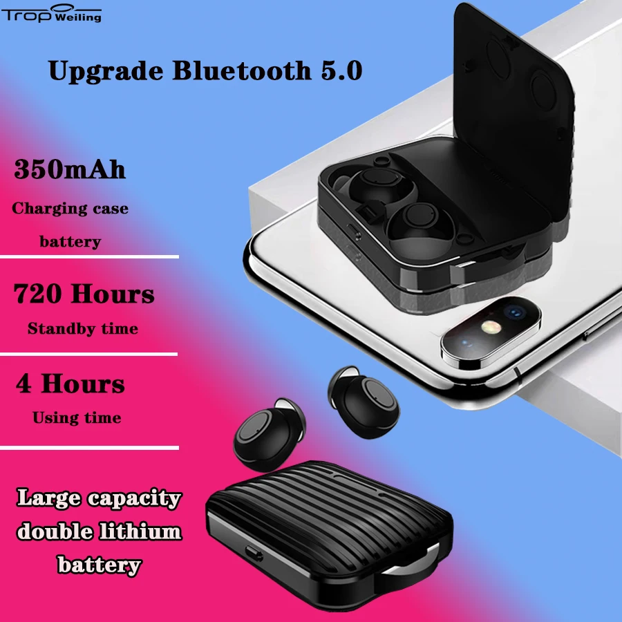 Троп Weiling Tws беспроводные Bluetooth наушники 5 0 Спортивная гарнитура с микрофоном
