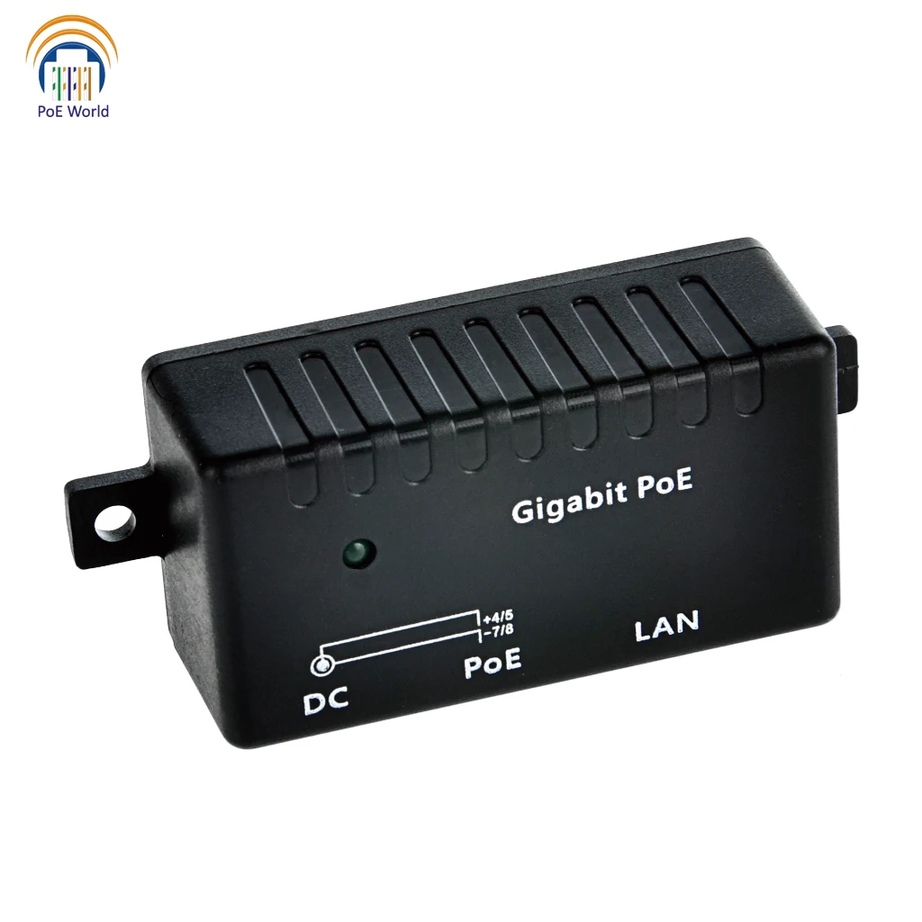 24V гигабитный Пассивный PoE инжектор/разветвитель разъем с 12W адаптер питания для