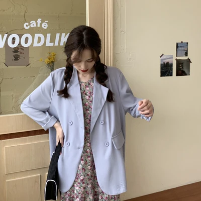 Тонкие свежие повседневные свободные базовые для колледжа с длинным рукавом