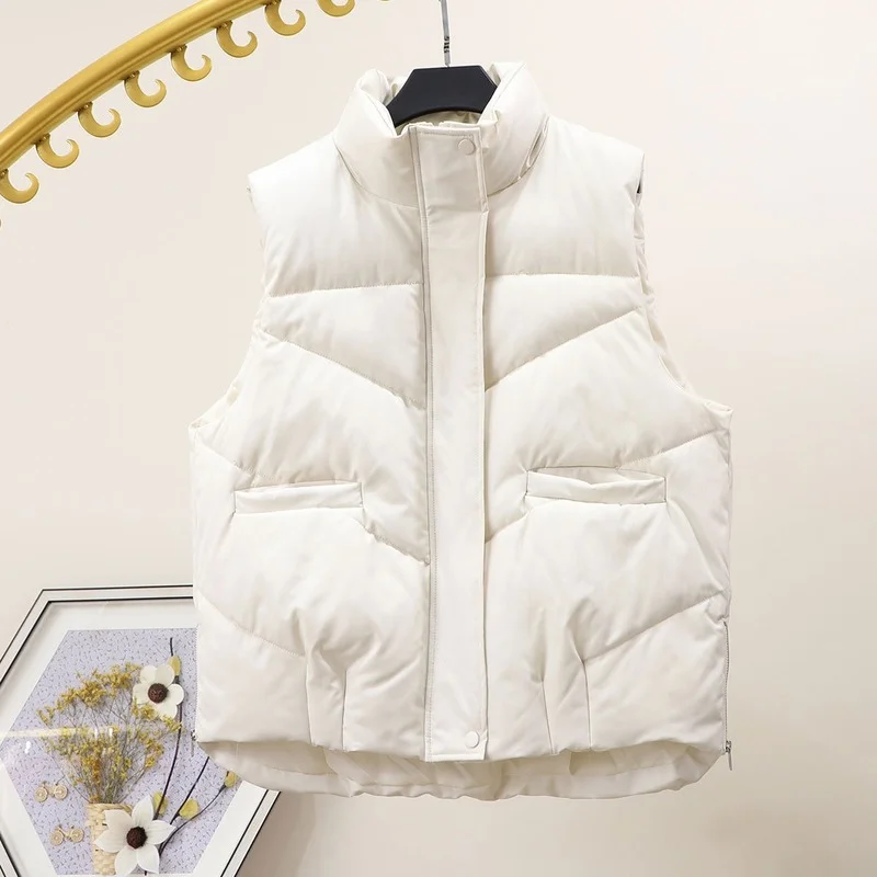 Jacket Women Vest Loose 2022 New Winter Korean Style Elegant High Quality Warm Sleeveless All-match Ladies Cotton Coat
