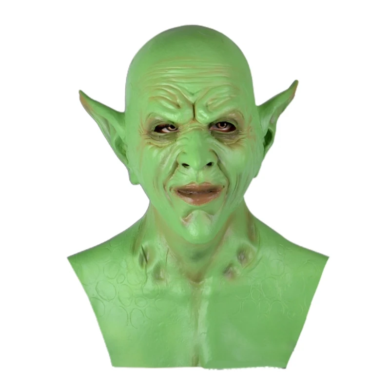 

Halloween Scary Imp Demon Full Head Mask Horror Clown Elf Latex Cosplay Costume 85LB