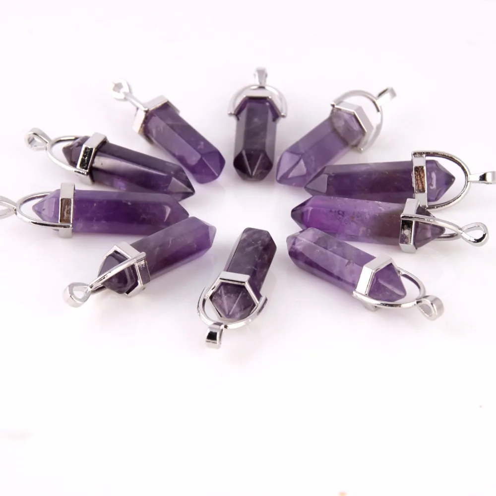 10 шт. Аметист Природный Смешанные Камни Камень Точка Гексагональной Фиолетовый