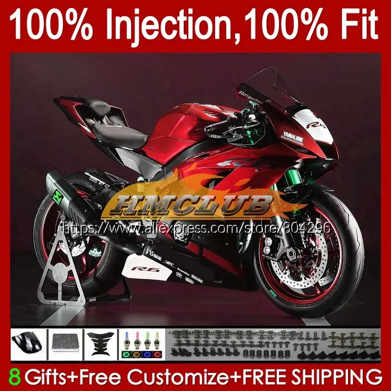 

OEM впрыска топлива для YAMAHA YZF R6 YZFR6 YZF 600 R 6 17 64No.47 YZF-600 YZF-R6 17 винно-Красного цвета Лидер продаж 18 19 YZF600 2017 2018 2019 обтекатель