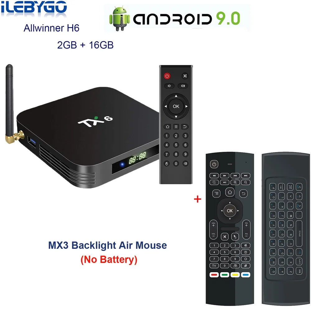 2GB 16GB MX3 Ilebygo Smart tv Box Android 9,0 Tanix TX6 Allwinner H6 4 Гб ОЗУ 32 Гб ПЗУ 32G поддержка 4K H.265 2,4G WiFi 2G16G медиаплеер - Цвет: 2GB 16GB MX3