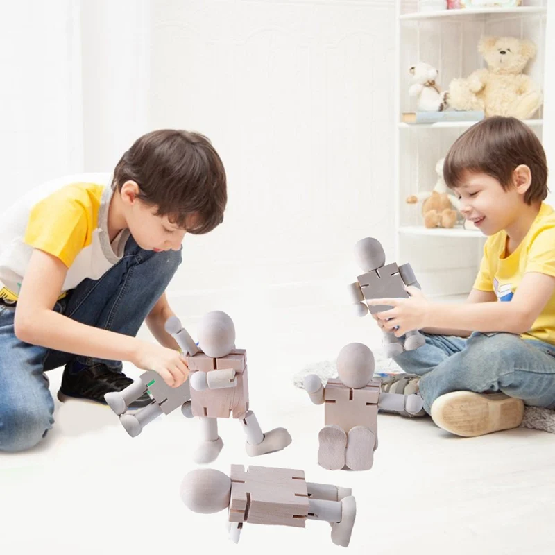 1 шт. эмбрион белого цвета поделки из дерева человек совместных кукольный