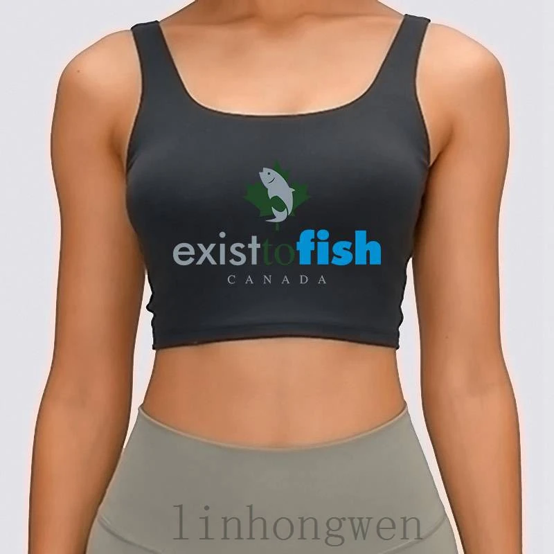 

Exist To Fish Canada Color Women Tank Top Summer Male Crew Neck Normal Famous New Fashion Customize Crop Top
