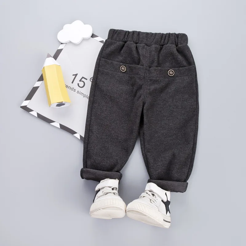 LOOZYKIT Children's Autumn Casual Trousers Children Cloths Kids Clothing Baby Solid Color Elastic Band Cotton Boys Girls Pants | Детская