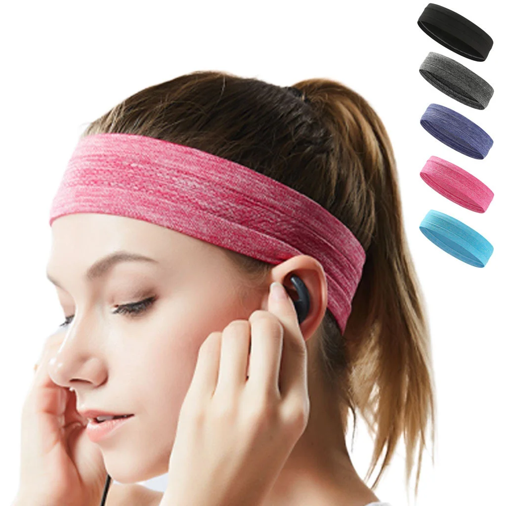 Professional Running Sweatband Nonslip Unisex Breathable Moisture Wicking Yoga Headband For Gym Fitness Workout Tennis Sports