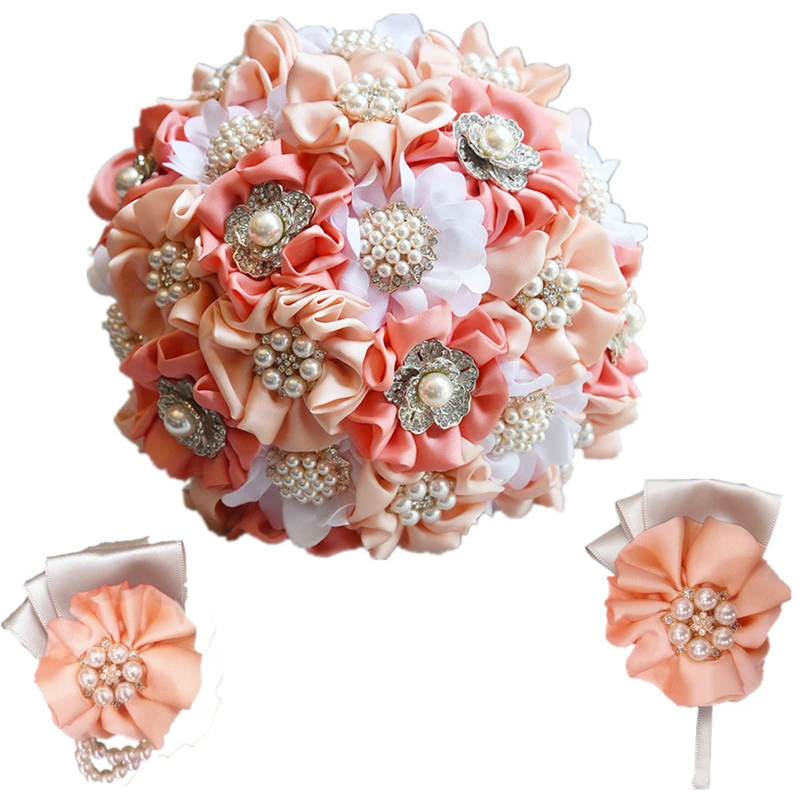 Свадебный букет бордового цвета букеты из искусственного кристалла для невесты