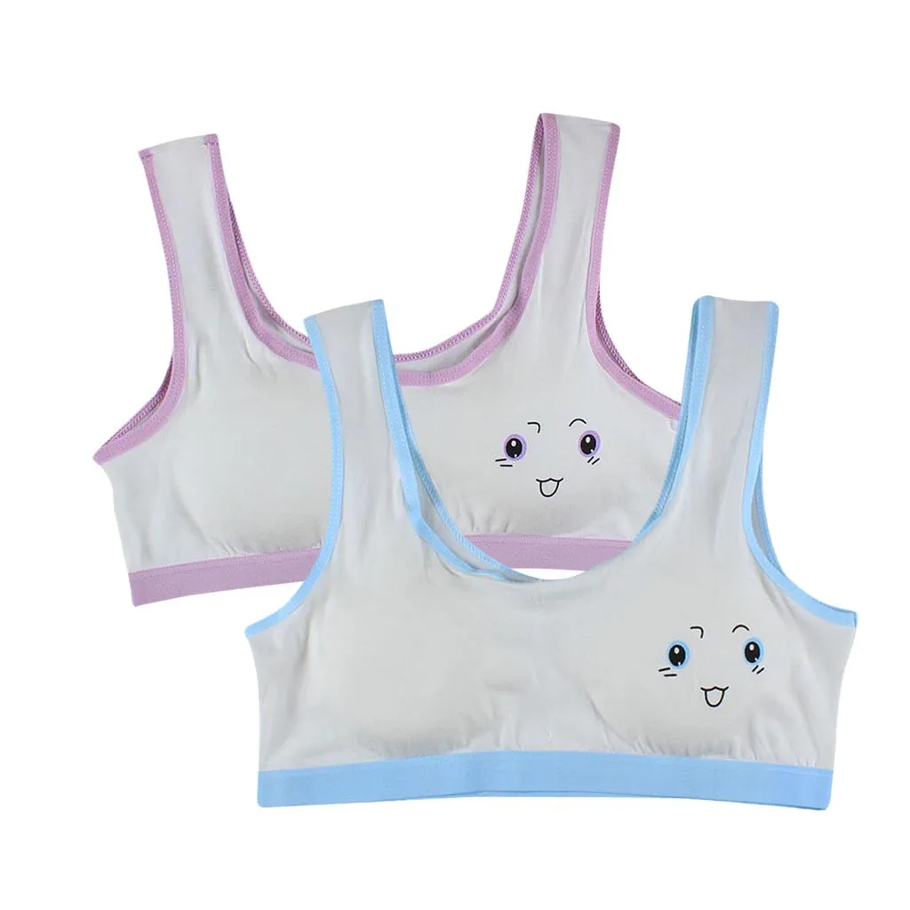 2 предмета новое милое нижнее белье с принтом для девочек бюстгальтер жилет