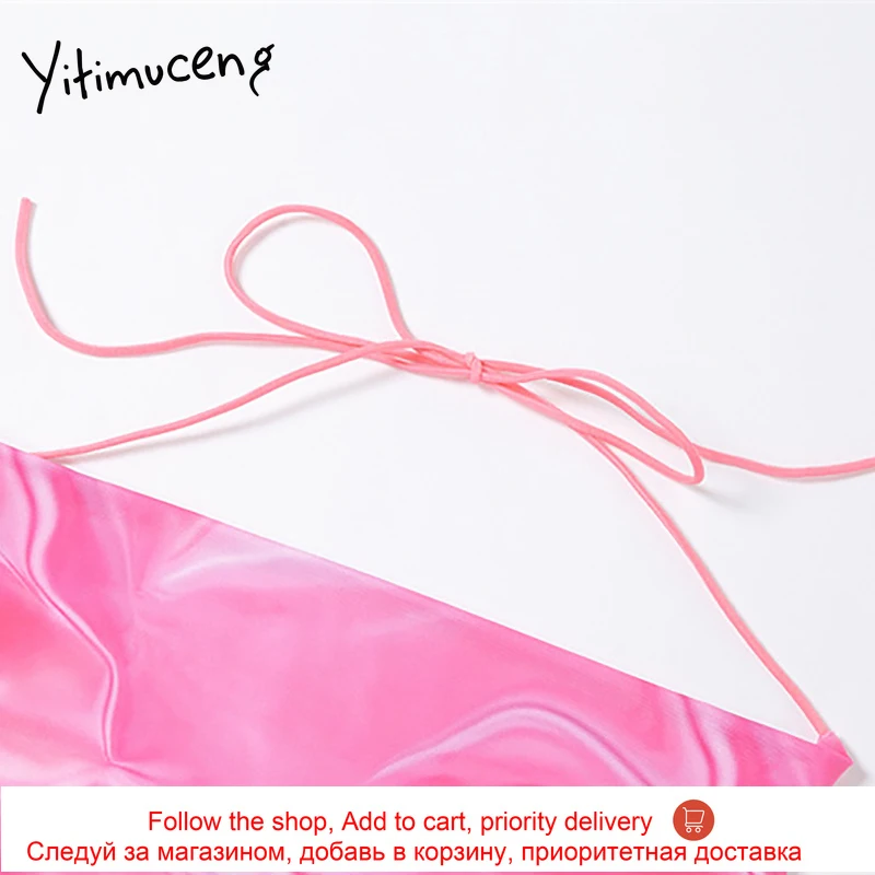 

Ytinuceng Tie Dye Print Tank Top Women Halter Crop Top Sexy Club Backless Bandage Slim Cami 2021 Summer Fashion New Vest Clothes