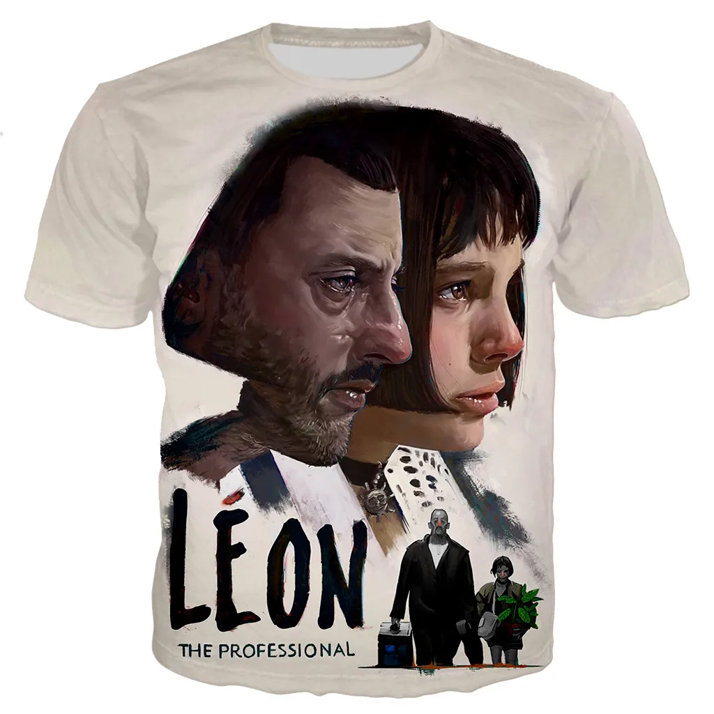Лидер продаж 2021 Классическая футболка из фильма LEON с 3d принтом модные