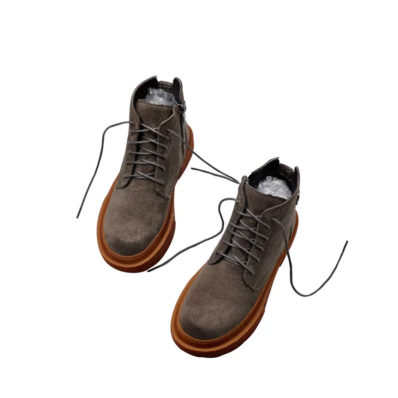 

202020 new spring and autumn women's boots casual flat Martin boots European and American retro round toe short boots