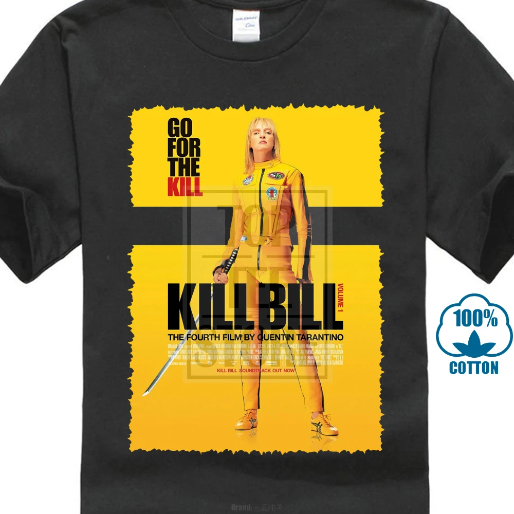 Kill Bill V13 ума Турман 2003 футболка белый черный все дизайн Стиль Новая мода короткий