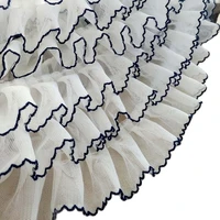 1m latest mesh lace fabric high quality embroidery organza lace fabric tulle laces width 5cm sewing trim encajes dentelle qt22