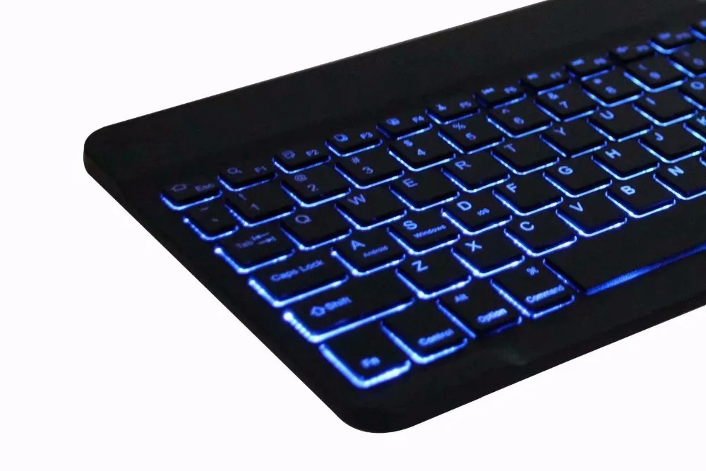 Bluetooth клавиатура чехол для Samsung Galaxy Tab A 10,1 T720 T725 планшет ткань с 7 подсветкой Клавиатура с подсветкой крышка+ ручка+ пленка