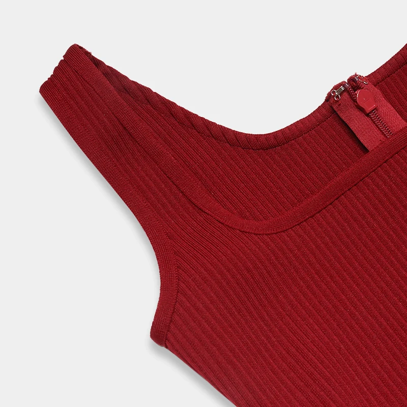 

Deer Lady 2020 New Winter Women Slash Neck Wine Red Sleeveless Bandage Dress Sexy Spaghetti Strap Club Celebrity Runway Party