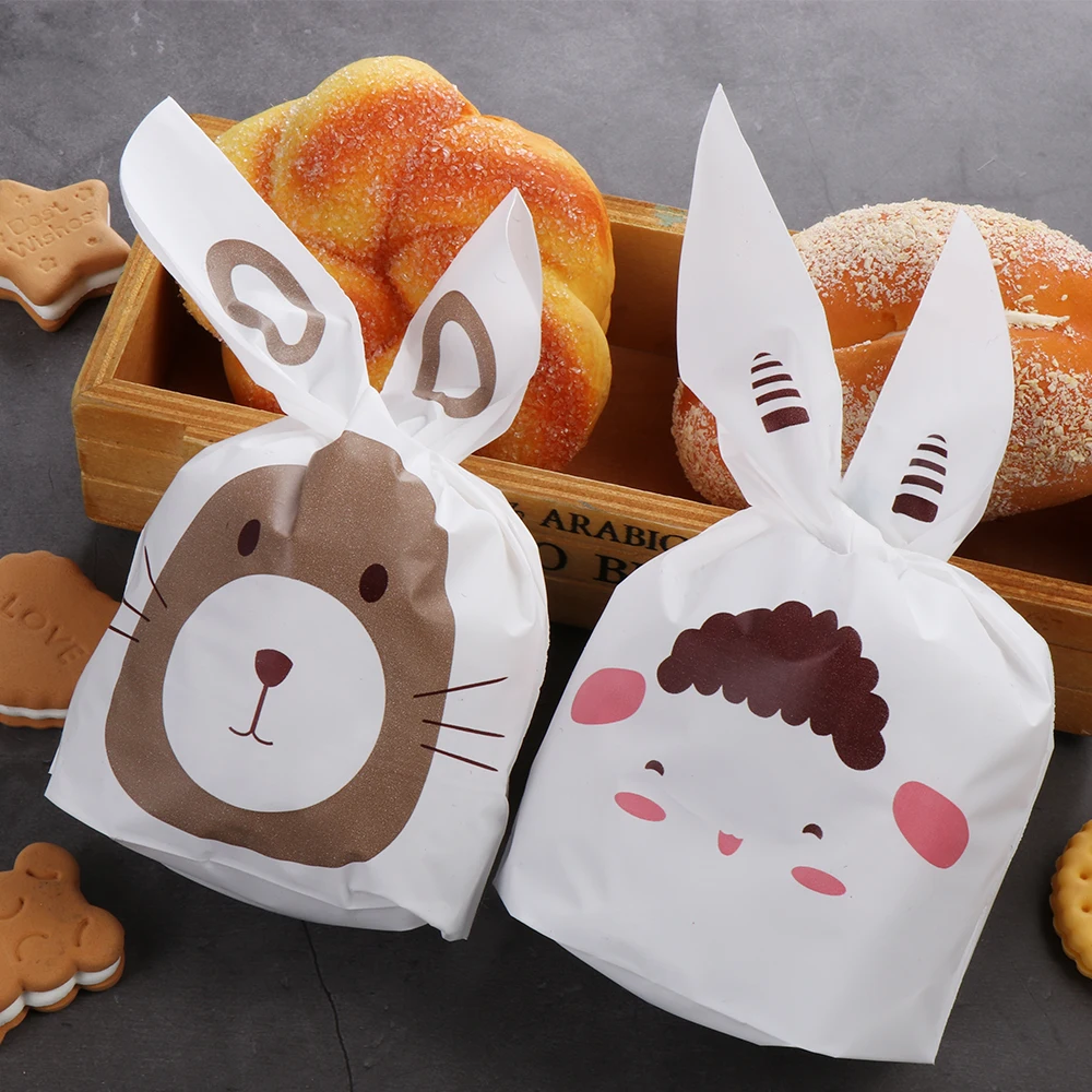 10 шт. милый кролик печенья сумки Пасхальный конфеты мешок Кролик уха упаковка для