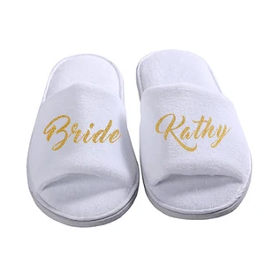 Персонализированные Свадебные шлепанцы, пляжные шлепанцы для невесты и подружки невесты, свадебные шлепанцы для вечерние девичник стаканчики для вечеринки, подарков