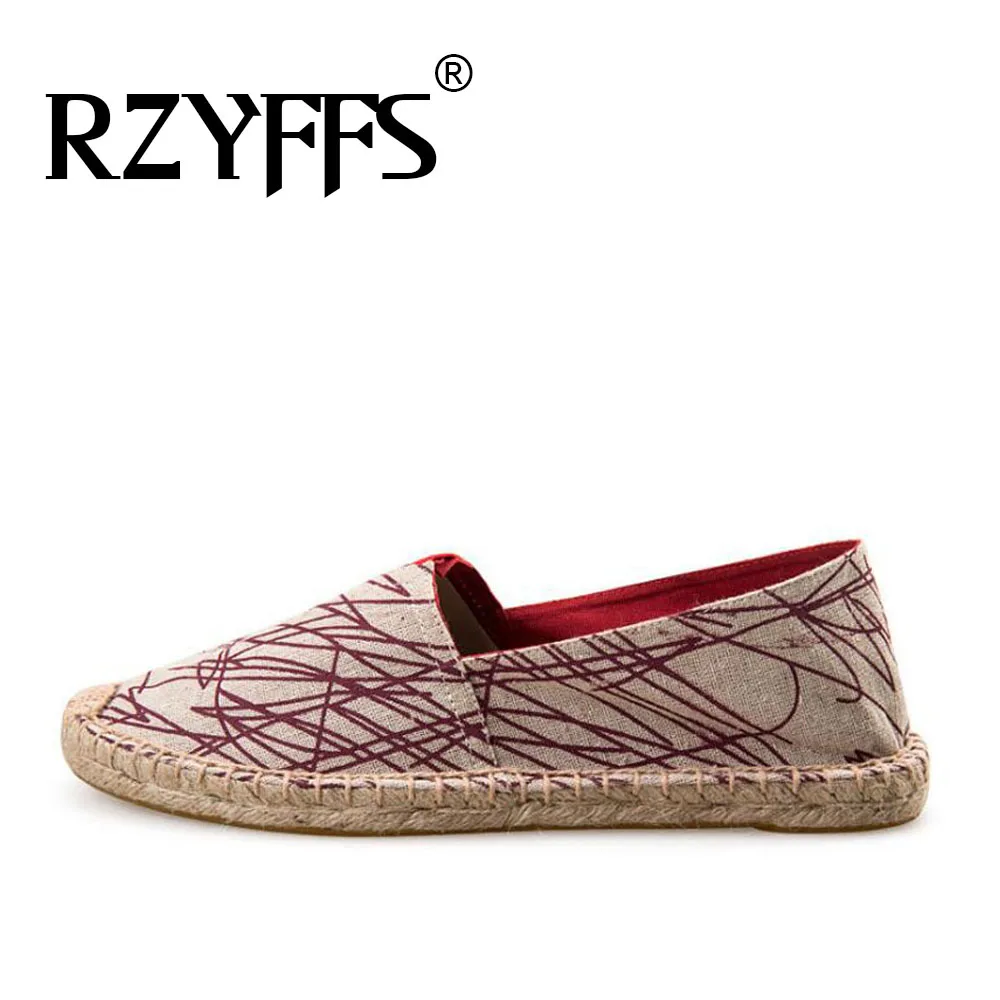 Летние мужские пеньковые стельки обувь в рыбацком стиле граффити полосатые