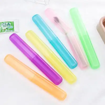 

10PCS Portable Toothbrush Cover Holder Travel Outdoor Hiking Camping Mini Dust-proof Toothrush Cap Protection Box Color Random