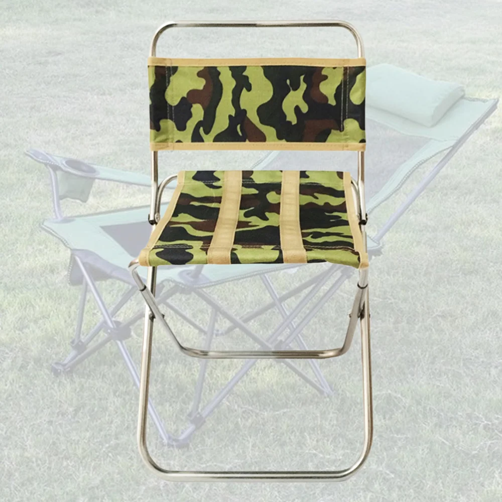

1Pc Outdoor Folding Chair Camping BBQ Stool Aluminum Alloy Seat Fishing Stool Size Large (Camouflage)