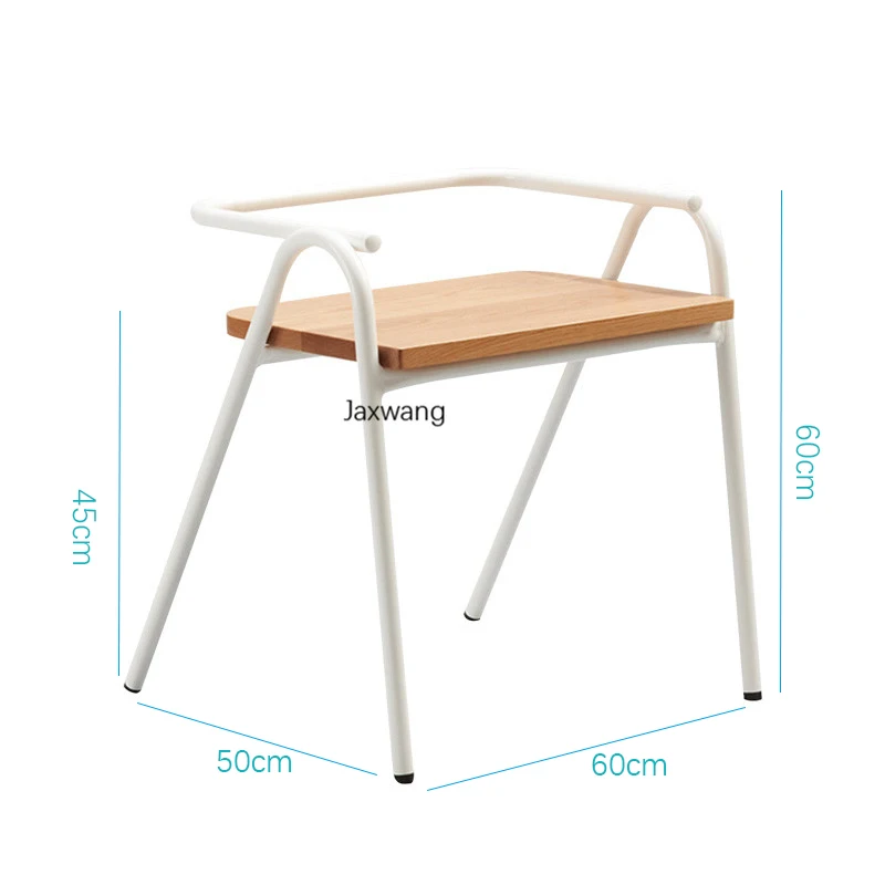 

Nordic Dining Chairs Modern Minimalist Solid Wood Iron Back Chair ins Wrought Iron Armchair Kitchen Furniture Table Dining Chair