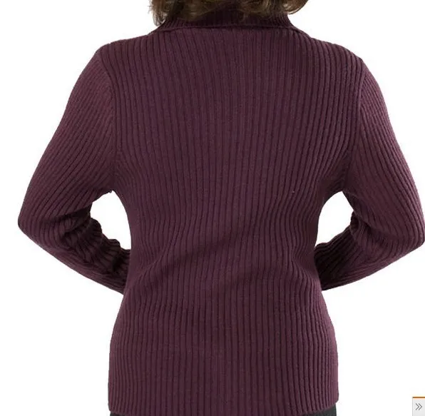 Autumn Winter Mother Casual Zipper Cardigan Sweater Turn-down Collar Jacket Women's Spring Knitted Coat Long-Sleeved Clothing |