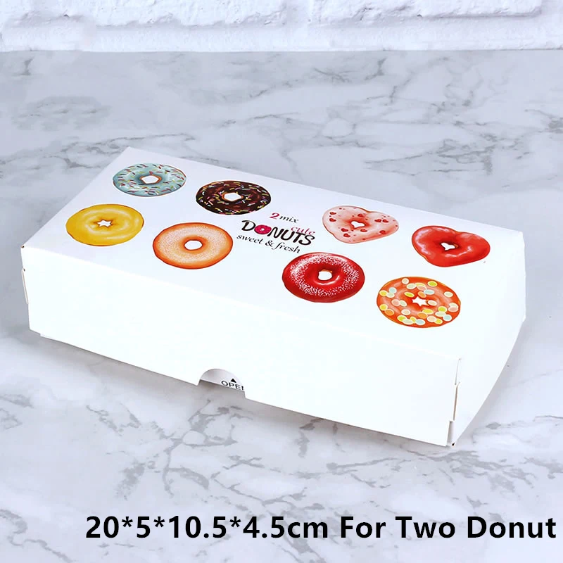For Two Donut LBSISI Life 20 шт. бумажная коробка для пончика для детского душа подарочные коробки пончик тема День рождения Рождество вечеринка украшения Детские сувениры - Цвет: For Two Donut