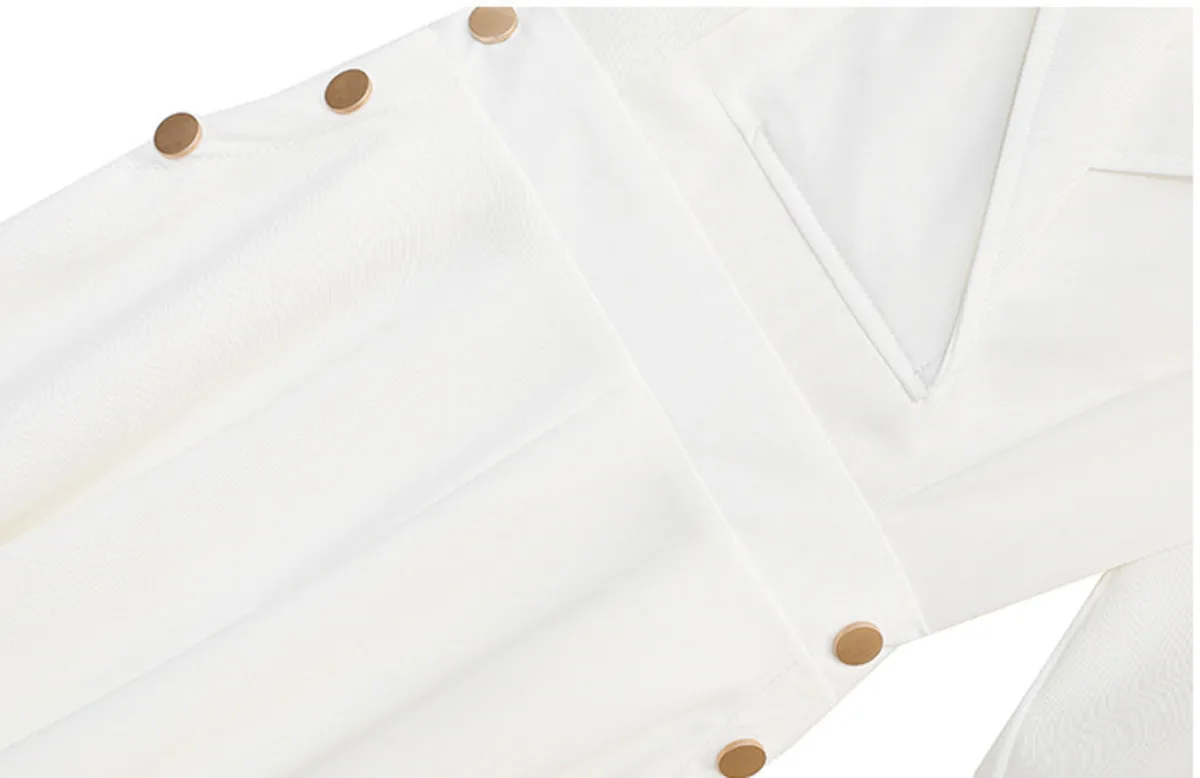 

BacklakeGirls 2021 New Women Elegant Holiday Dresses Half Sleeve V Neck White Chiffon Dresses Irregular Hem Button Evening Dress