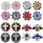 5 шт.лот Горячая Застежка Ювелирные изделия смешанный цветок горный хрусталь Металлические 18 мм 20 мм кнопки ювелирные изделия для застежки браслета DIY шармы