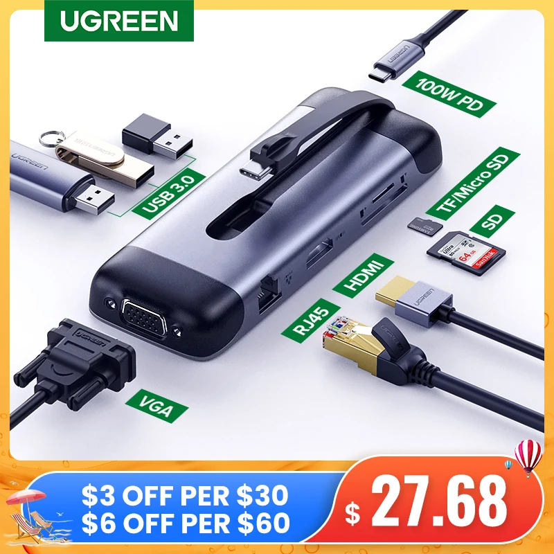 UGREEN USB C концентратор порт с возможностью типа для мульти 3 0 HDMI адаптер док станция
