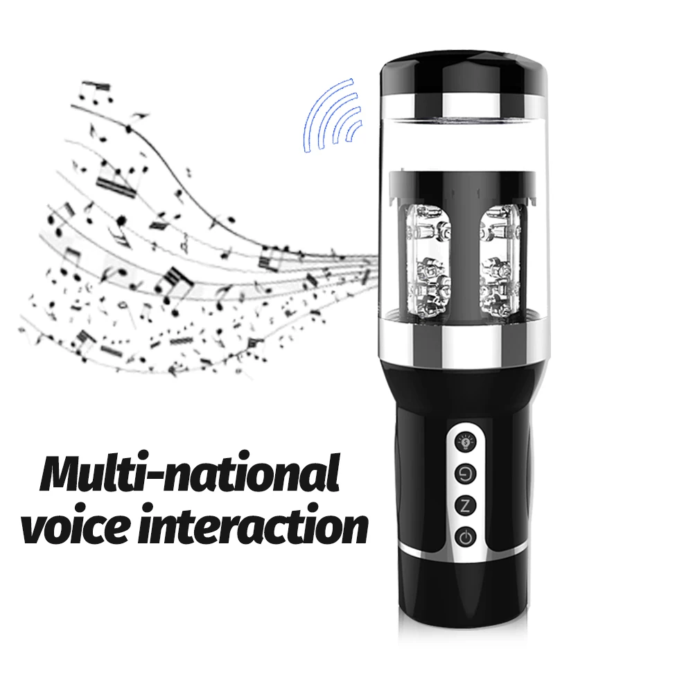 Автоматический индукционный телескопическая ротация Мужской мастурбатор Кубок