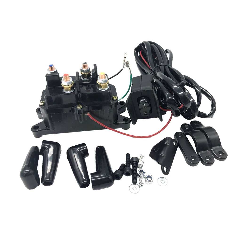 

ATV UTV Solenoid Relay Contactor+Winch Rocker Thumb Switch Wiring Combo, Heavy Duty for ATV, UTV, SUV