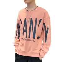 candy pullover for men crewneck bottoming shirt letter print long sleeve sweatshirts