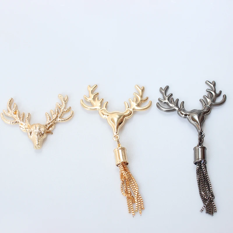 

Tassel Bag Buckle Casual Bag Hardware Deer Head Woven Bag Decoration Trend 1PC Classic Bag Pins Fashion Metal Hanging Spikes
