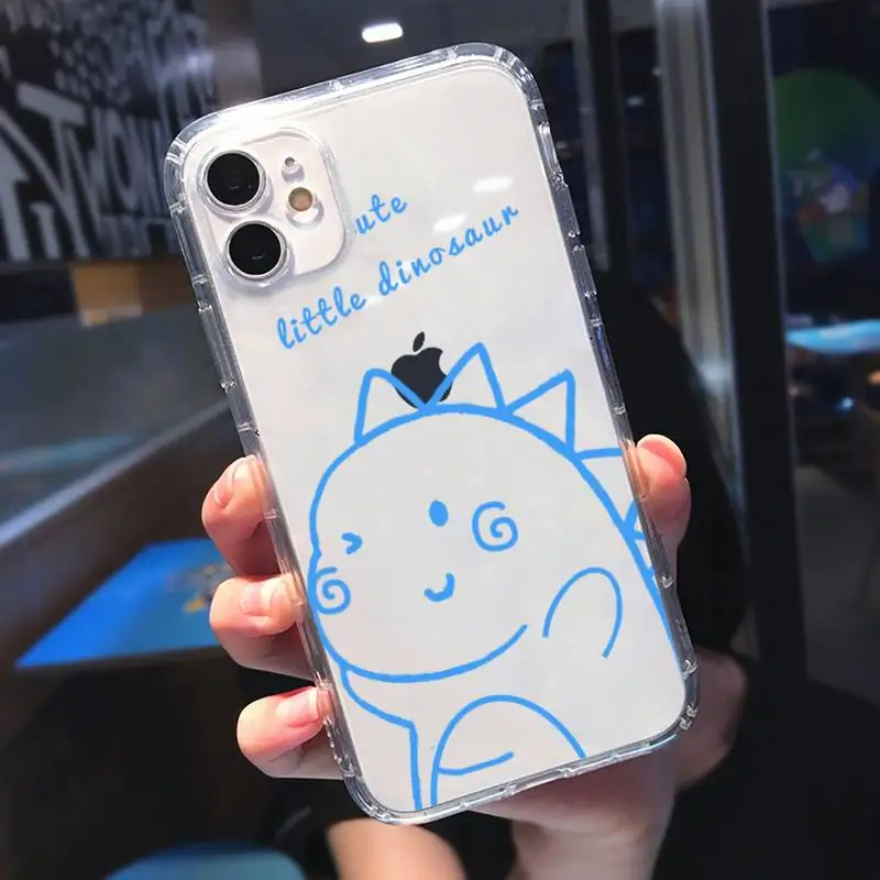 

Dinosaur Simplicity cartoon cute Phone Cases Transparent for iPhone 6 7 8 11 12 s mini pro X XS XR MAX Plus