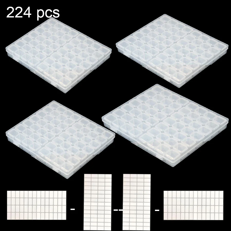 

224/56/28 64 Slot Diamond Painting Box Storage Accessories Tool Nail Art Rhinestone Bead Stone Storage Box Sewing Container