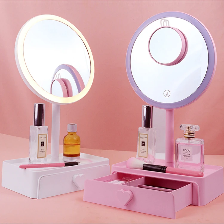 Ящик для хранения ianna LM02 зеркало макияжа 3 цветов со светодиодной подсветкой