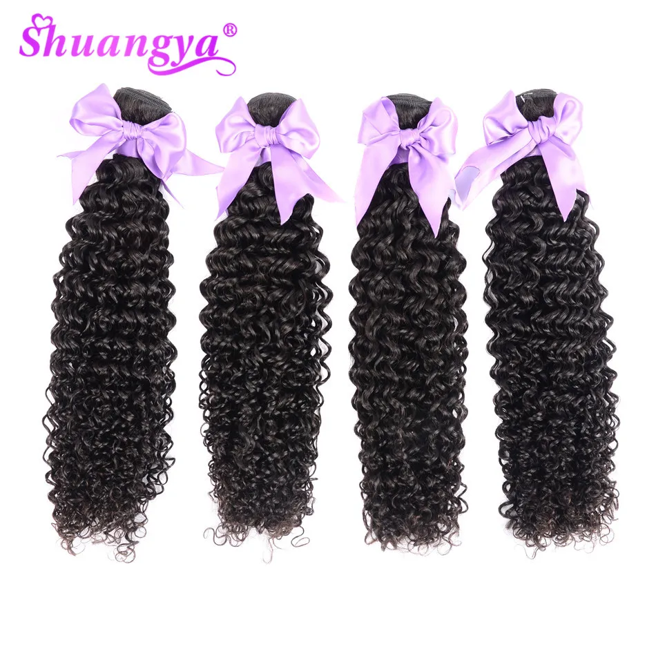 Монгольские курчавые пучки волос 3 шт./лот 100% натуральные волосы Remy 8 28 дюймов