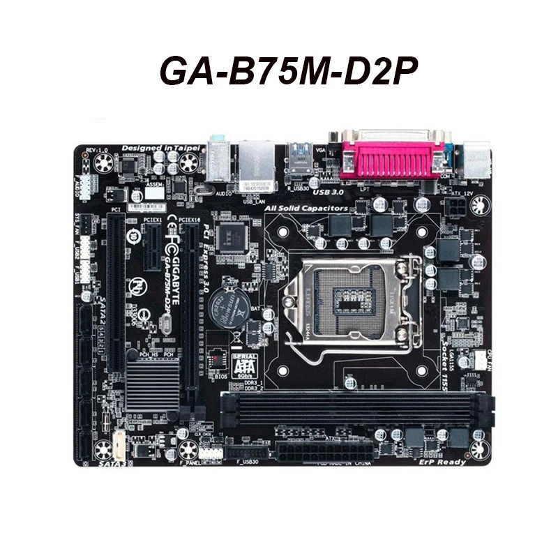 Материнская плата для GIGABYTE GA GA-B75M-D2P Socket LGA1155 DDR3 Intel B75 B75M Desktop б/у материнская 5 0 |