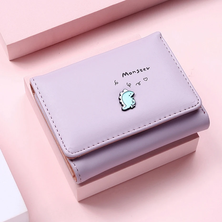 Женский кошелек милый короткий в Корейском стиле с мультипликационным принтом