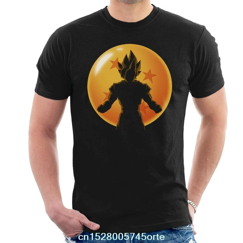 Забавная Мужская футболка с принтом camiseta Saiyan Dragon Ball Silhouette 100% Хлопковая женская