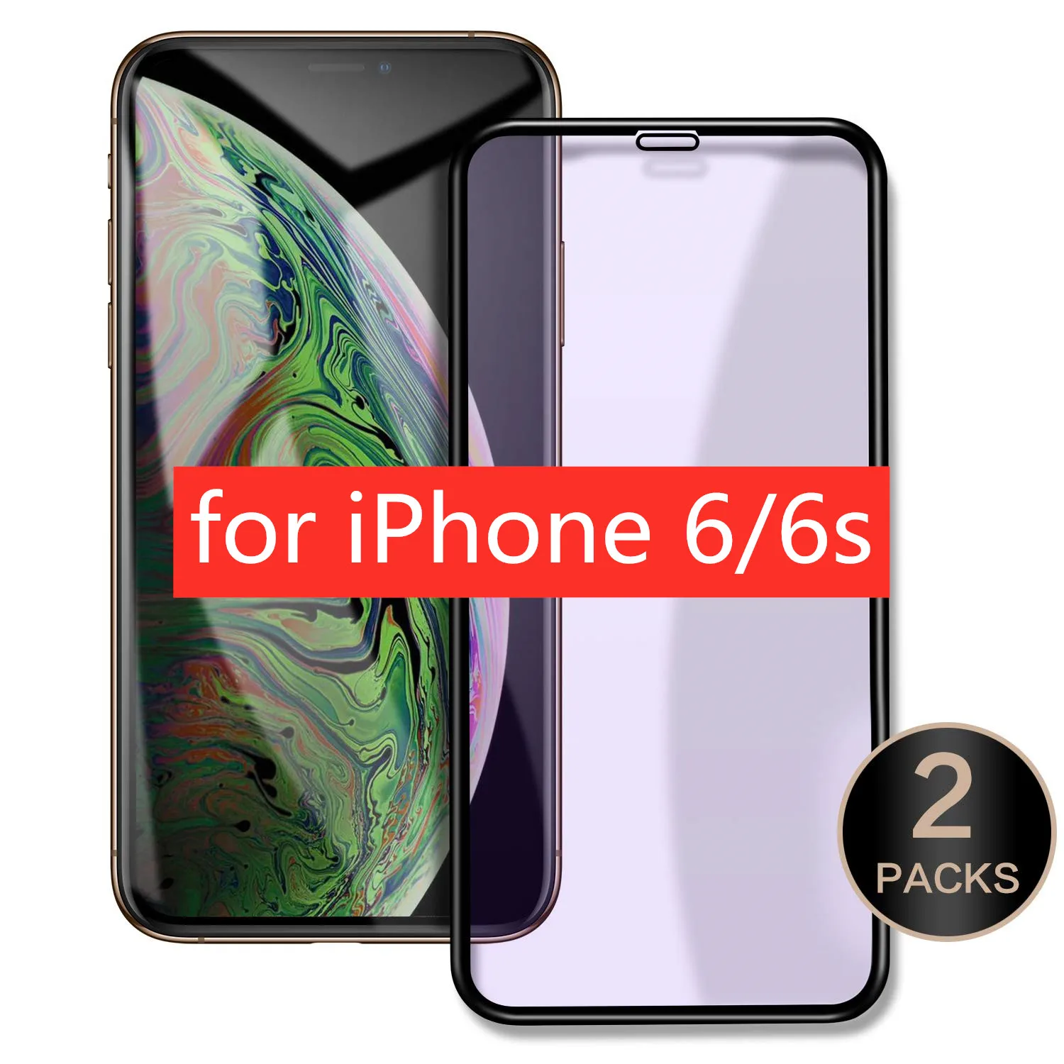 [2 шт] протектор экрана из закаленного стекла для iPhone Xs Max XR 8 8 Plus анти-синий луч 3D изогнутая поверхность стеклянная пленка 3D Touch - Цвет: i6