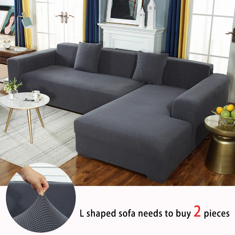 

Плюшевый тканевый эластичный чехол для дивана, однотонные L-образные Чехлы для дивана, бархатный эластичный чехол для гостиной, чехол для ди...