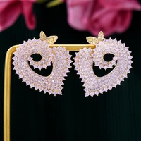 missvikki fashion street style heart earrings for women wedding party cubic zircon dubai bridal earring boucle doreille 2021