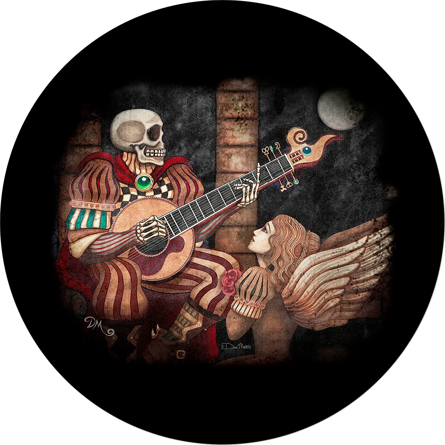 

TIRE COVER CENTRAL Eternal Skull Skeleton Serenade Angel Spare Tire Cover (